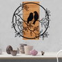 Wallity Birds In Love 1 Escultura de pared Negro y Nogal